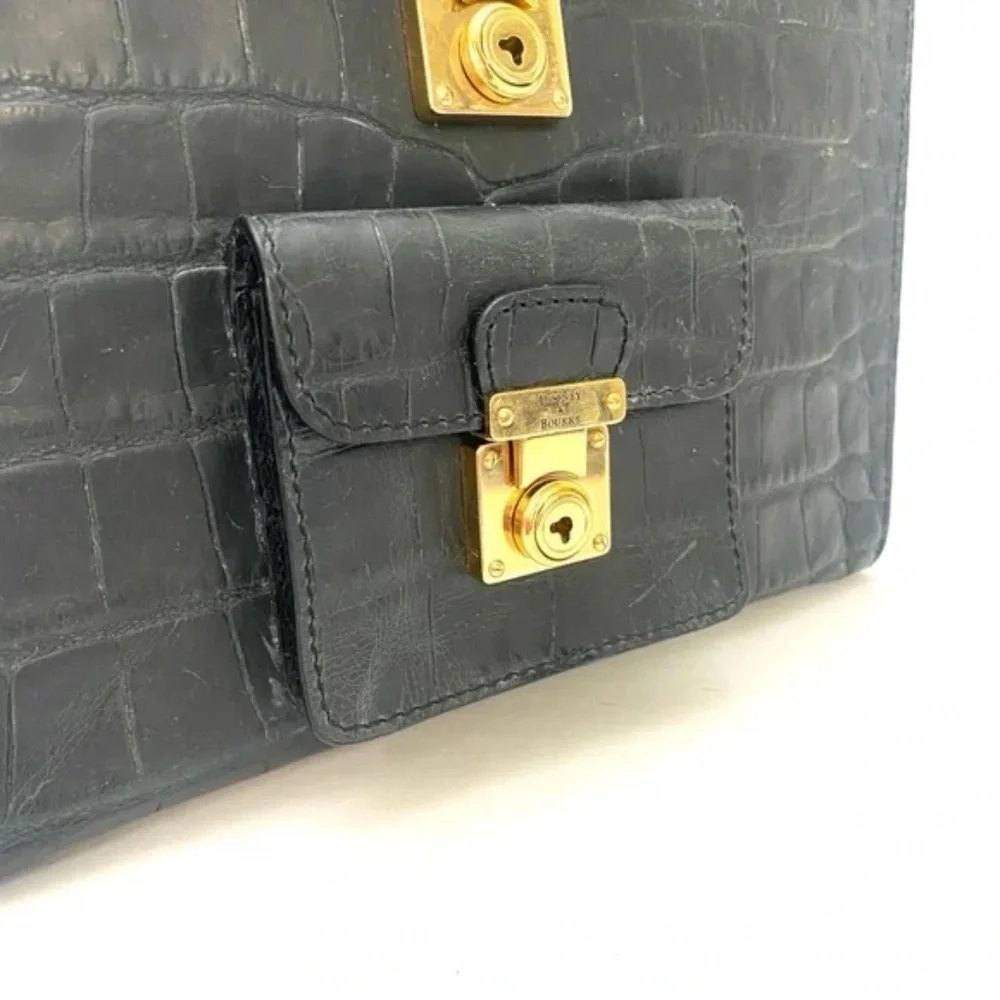 Dooney & Bourke Women’s Blueish/Black Croc Embossed Satchel